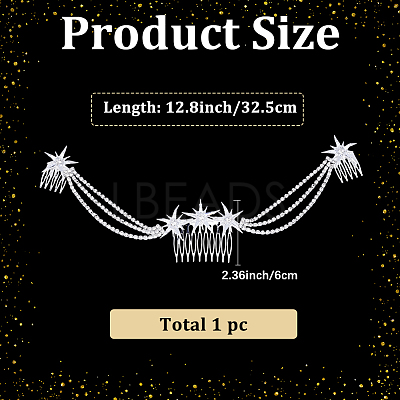 Alloy Rhinestone Hair Combs MRMJ-WH2007-031P-1