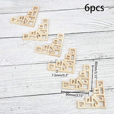 Natural Solid Wood Carved Onlay Applique Craft WOOD-FH0001-30-1