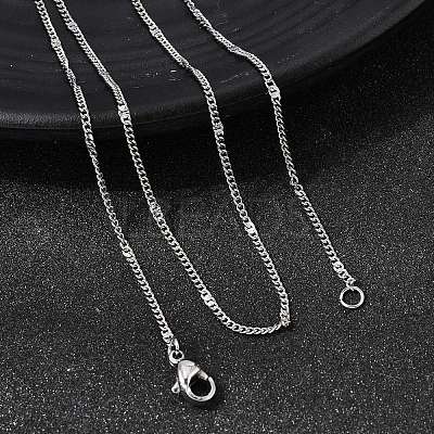 12Pcs 1.8MM 304 Stainless Steel Textured Twisted Chain Necklaces for Men Women NJEW-H093-20P-02-1