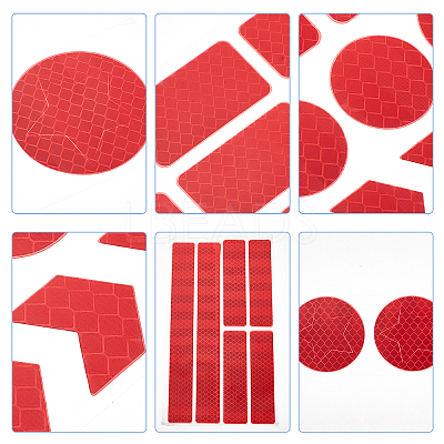 4 Sheet 4 Color Waterproof Plastic Reflective Sticker DIY-GF0004-88-1
