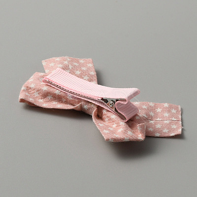 Cute Bowknot Cloth Alligator Hair Clip OHAR-WH0023-11D-1