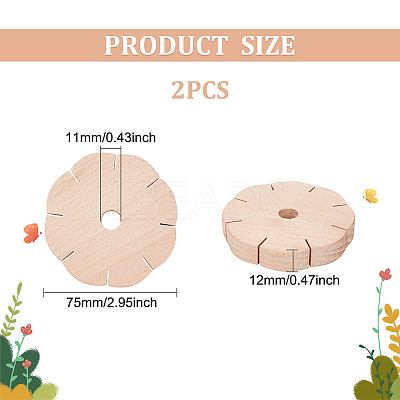 Wood Braiding Disc Disk DIY-WH0034-55-1
