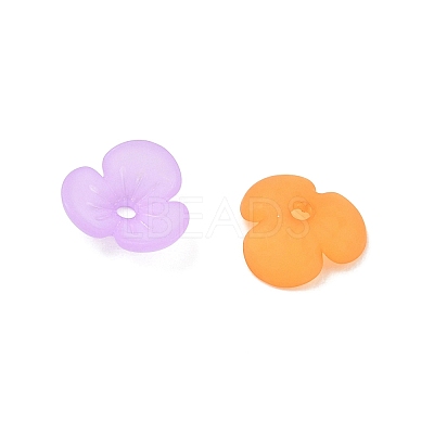 3-Petal Transparent Acrylic Bead Caps FACR-T001-01A-1