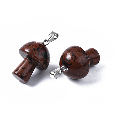 Natural Mahogany Obsidian Pendants G-N0325-10B-1