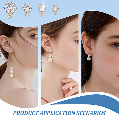 925 Sterling Silver Micro Pave Cubic Zirconia Stud Earring Findings STER-AR0001-28-1