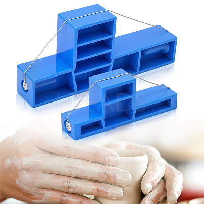 2Pcs ABS Plastic & Iron Wire Clay Cutter DIY-WH0750-119-1