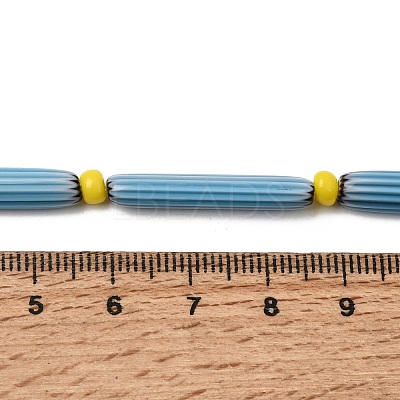 Handmade Lampwork Chevron Beads LAMP-Z019-01-09-1