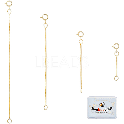 4Pcs 4 Style 925 Sterling Silver Box Chain Extender STER-BBC0007-17G-1