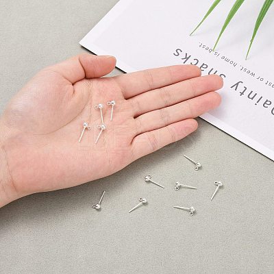 925 Sterling Silver Ear Stud Findings STER-K167-042C-S-1