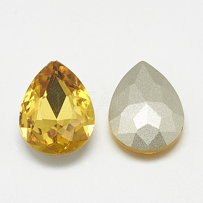 Pointed Back Glass Rhinestone Cabochons RGLA-T081-6x8mm-22-1