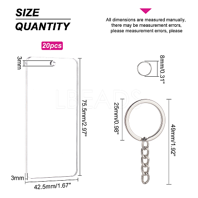DIY Transparent Acrylic Keychain Clasps Making Kits DIY-BC0001-69-1