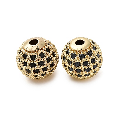 Rack Plating Brass Cubic Zirconia Beads ZIRC-S001-10mm-A01-01-1