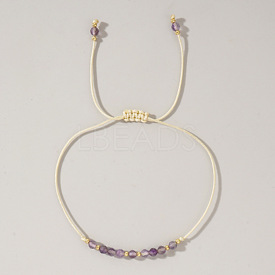 Natural Birthstone Braided Bead Bracelets for Women VA8051-2-1