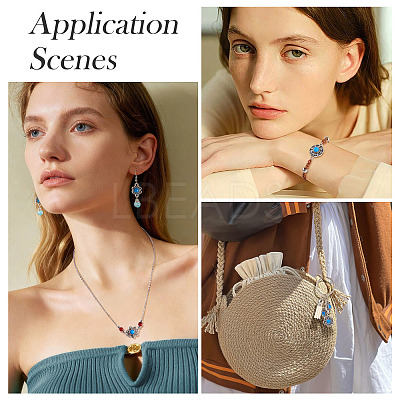 Tibetan Style Alloy with Resin Imitation Turquoise Connector Charms FIND-TAC0035-47AS-07-1