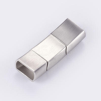Tarnish Resistant 304 Stainless Steel Magnetic Clasps with Glue-in Ends STAS-G163-70P-1