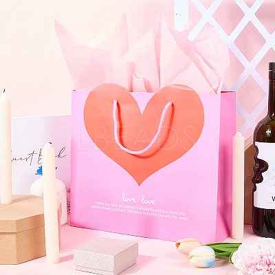 1Pc Valentine's Day Themed Heart Printed Paper Bags ABAG-SP0001-11B-1