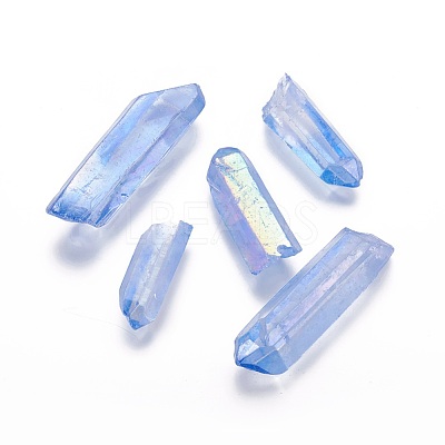 Electroplate Natural Quartz Crystal Beads KK-F757-G06-1