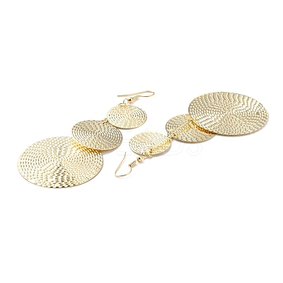 Layered Flat Round Dangle Earrings for Girl Women EJEW-I258-05G-1