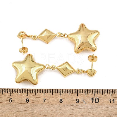 304 Stainless Steel Dangle Stud Earrings EJEW-P325-04B-G-1