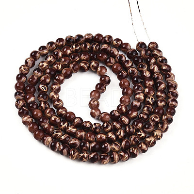 Baking Paint Glass Beads Strands DGLA-N010-6mm-08-1