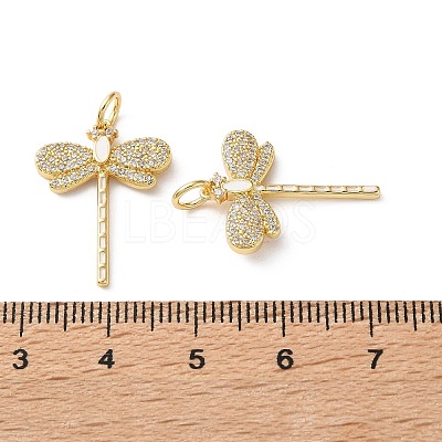 Brass Micro Pave Clear Cubic Zirconia Pendants CU-CBA03AF-08G-02-1