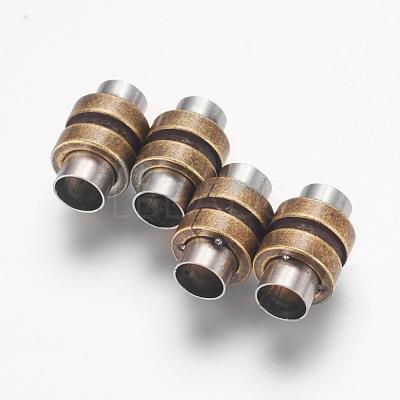 304 Stainless Steel Magnetic Clasps with Glue-in Ends STAS-F124-02AB-1