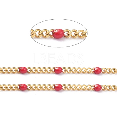 Ion Plating(IP) 304 Stainless Steel Enamel Curb Chains CHS-P013-01G-04-1
