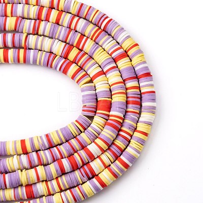 Handmade Polymer Clay Beads Strands CLAY-R089-8mm-T022-1