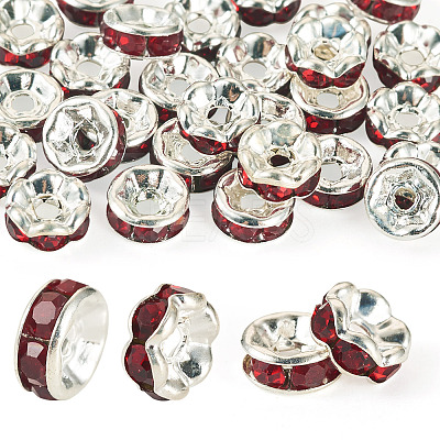 30Pcs 2 Colors Brass Rhinestone Spacer Beads RB-TA0001-29A-1