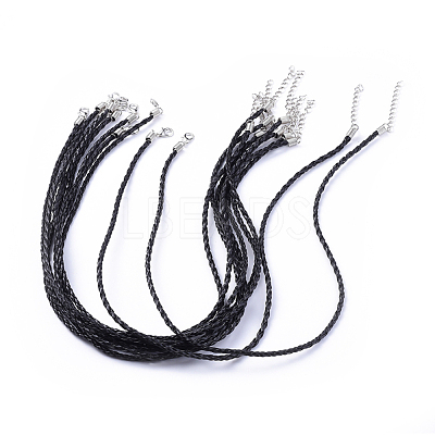 Trendy Braided Imitation Leather Necklace Making NJEW-S105-017-1