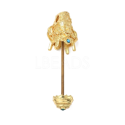 Bodhisattva Shape Brass Screw Peg Bails KK-NH0008-04G-1