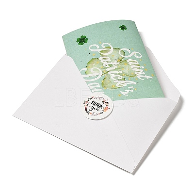 Saint Patrick's Day Rectangle Paper Greeting Card AJEW-D060-01A-1