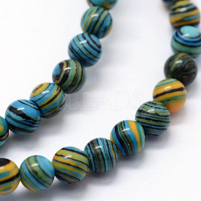 Synthetic Malachite Beads Strands G-I199-32-4mm-E-1