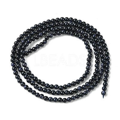 Synthetic Blue Goldstone Beads Strands G-N0200-01D-3mm-1