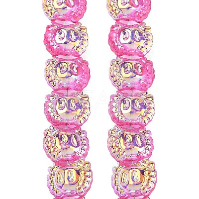 Electroplate Baking Paint Transparent Glass Beads Strands GL-CBA17FF-01J-1