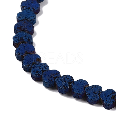 Electroplated Natural Lava Rock Beads Strands G-Q1009-G01-02F-1