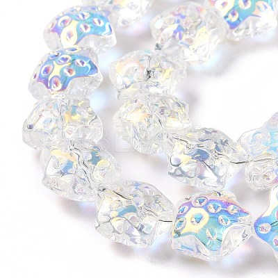 Transparent Electroplate Glass Beads Strands GLAA-C025-01D-1