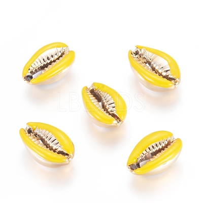 Electroplated Cowrie Shell Beads X-BSHE-G019-01G-I-1
