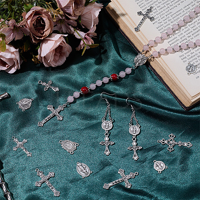 80Pcs 8 Styles Alloy Tibetan Style Pendants & Chandelier Component Links Kits FIND-SC0022-99-1