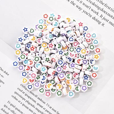 White Opaque Acrylic Beads MACR-YW0001-19C-1