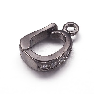 Brass Cubic Zirconia Enhancer Shortener Bails ZIRC-K070-16B-1
