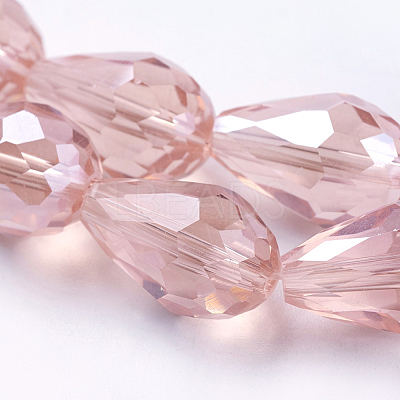 Electroplate Glass Beads Strands X-EGLA-R008-15x10mm-7-1