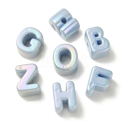 UV Plating Rainbow Iridescent Acrylic Beads OACR-C012-01H-1-1