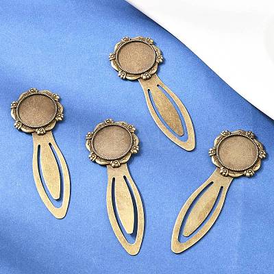 Iron Bookmark Cabochon Setting X-PALLOY-S033-09AB-NR-1