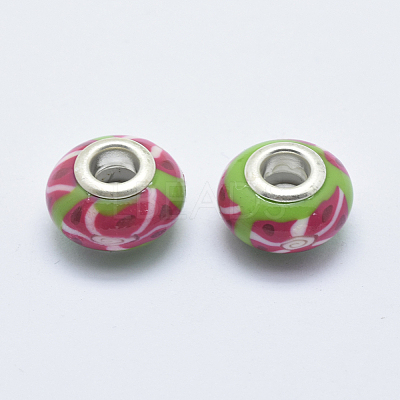 Handmade Polymer Clay European Beads CLAY-K002-L27-1