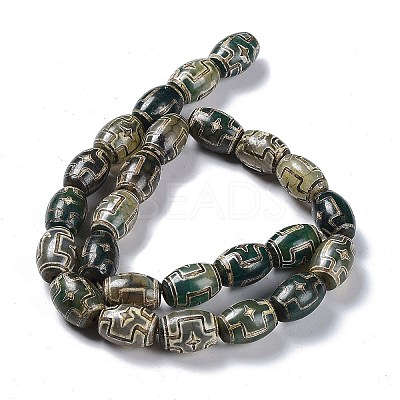 Tibetan Style dZi Beads Strands TDZI-E005-01P-1