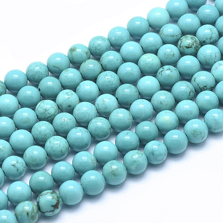 Natural Magnesite Round Beads Strands TURQ-G148-03-6mm-1
