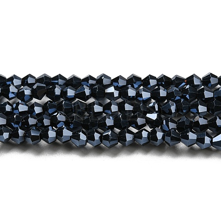 Opaque Solid Color Electroplate Glass Beads Strands EGLA-A039-P3mm-A17-1