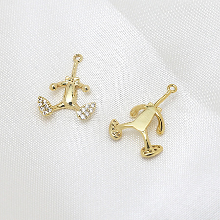 Brass Micro Pave Clear Cubic Zirconia Body Head Pins BAPE-PW0002-23C-01-1