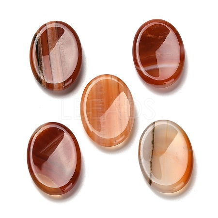 Oval Natural Red Banded Agate Worry Stone G-H073-06C-1